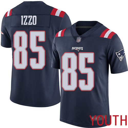 New England Patriots Football #85 Rush Vapor Untouchable Limited Navy Blue Youth Ryan Izzo NFL Jersey->youth nfl jersey->Youth Jersey